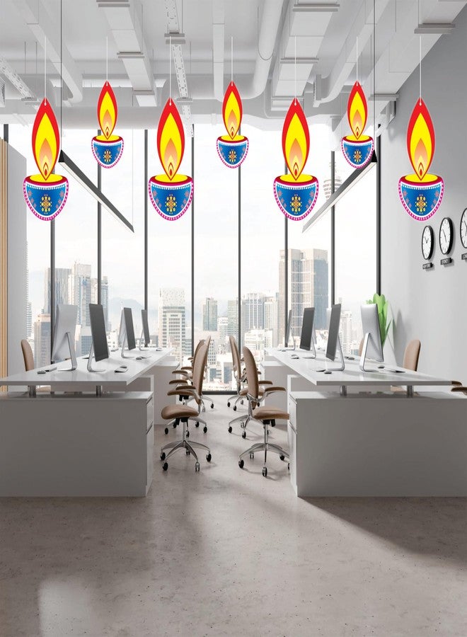 Creative Props Diwali Decorative Paper Diyas (Set of 10) - 9.1 x 9.1 Inches | Hanging & Wall Pasting Festive Décor for Home, Office, School, Parties & Events (10, Diya) - Image 5